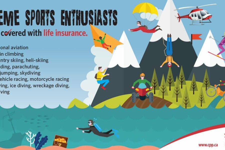 extreme sports enthusiasts covered with life insurance